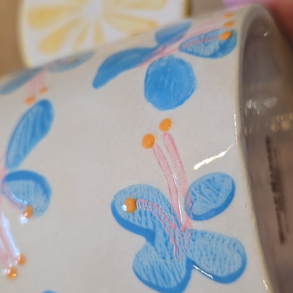 World Market Hand-Painted Floral Mug with Lemon Handle - Picture 3 of 6